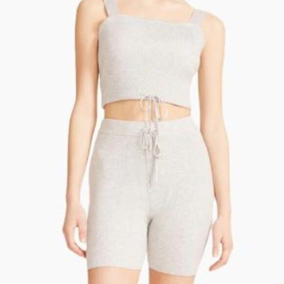 Madden Girl 2 Piece Ribbed Knit Tank Top and Biker Short Set Size Large - Picture 1 of 11